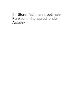 Ihr Storenfachmann und -monteur