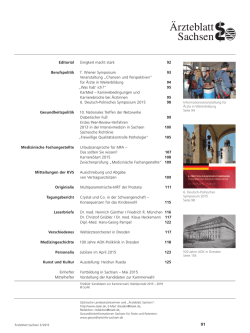 Ärzteblatt Sachsen 3/2015 - Sächsische Landesärztekammer