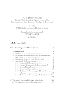 PC I: Thermodynamik - EPR@ETH