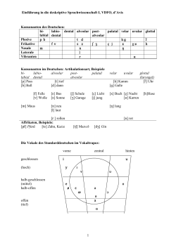 Tischvorlage Phonetik - Deskriptive Sprachwissenschaft Mainz