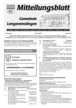 Mitteilungsblatt Langenenslingen KW 15 /2015