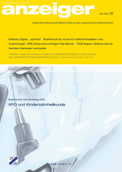 Zahn&auml;rztlicher Anzeiger Nr. 10 vom 04.05.2015