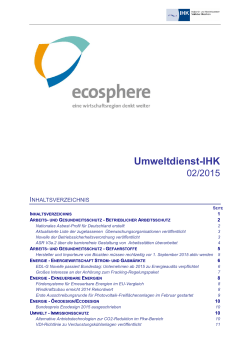 Umwelt-Dienst-IHK, Ausgabe 2/2015