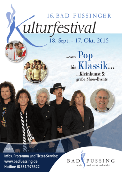 Programm Kulturfestival 2015