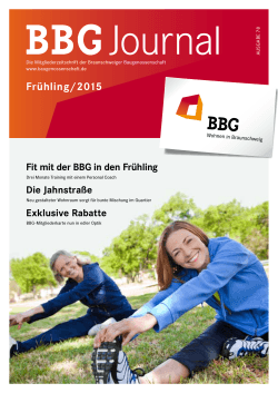 BBG Journal im PDF Format - Braunschweiger Baugenossenschaft eG
