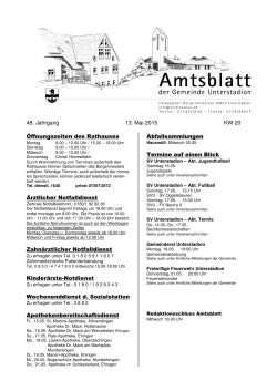 Amtsblatt kw20 - Gemeinde Unterstadion