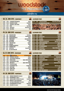 Spielplan 2015 - Woodstock der Blasmusik