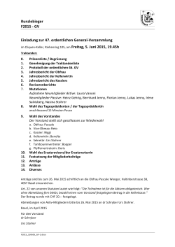 Runzlebieger F2015 -‐ GV Einladung zur 47. ordentlichen General