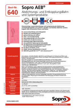 Technisches Merkblatt - Sopro Bauchemie GmbH