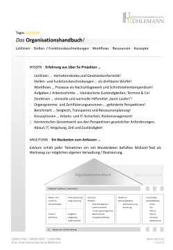 Organisationshandbuch - Unternehmensberatung Rühlemann
