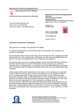 Hessisches Kindervorsorgezentrum Screening