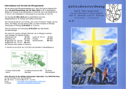Gottesdienstordnung Gottesdienstordnung