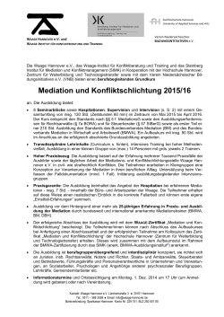 Mediation und Konfliktschlichtung 2015/16