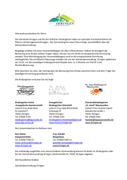 Informationsschreiben f&uuml;r Eltern Die Gemeinde Ihringen und die drei