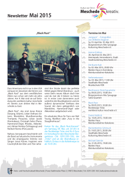 Kultur-Newsletter Mai 2015