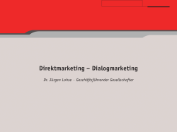 Direktmarketing &ndash; Dialogmarketing