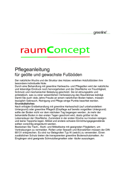 Pflegeanleitung Greeline - raumconcept