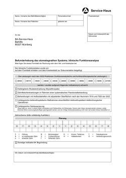 Formblat Befunderhebung (GOZ 8000ff)