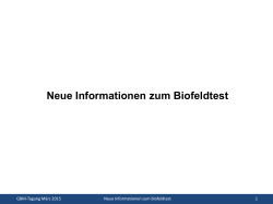 Informationen zum Biofeldtest