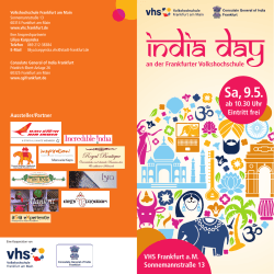 Flyer – India Day – 9 Mai 2015 VHS Frankfurt