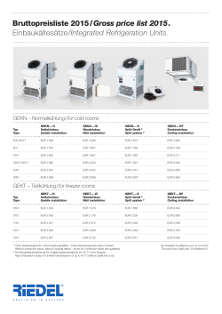 Bruttopreisliste 2015 / Gross price list 2015 - Riedel