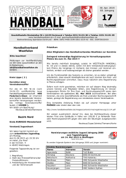 17 Ι 30.04.15 - Handballverband Westfalen