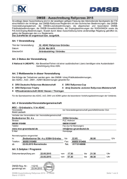 DMSB - Ausschreibung Rallycross 2015