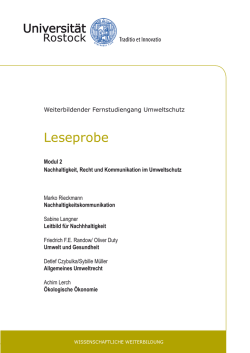 Nachhaltigkeit, Recht und Kommunikation im Umweltschutz