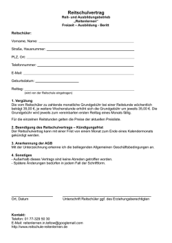 Reitschulvertrag - Reit- und Ausbildungsbetrieb "Reitenlernen"