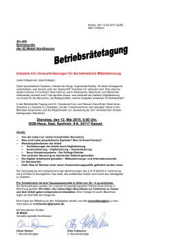 Industrie 4.0 | Zur Digitalisierung der Arbeitswelt (PDF 38 KB)