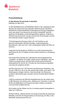 Pressemitteilung - Sparkasse Bielefeld