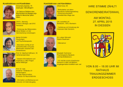 IHRE STIMME Z&Auml;HLT! SENIORENBEIRATSWAHL AM MONTAG, 27