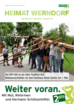 Zur Ausgabe Heimat Werndorf Mai 2015