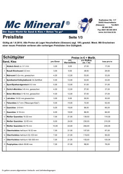Preisliste Schüttgüter 2015 - MC Mineral Der Super Markt für Sand