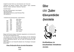 Über 125 Jahre Chorgeschichte Herrstein - muenzverein