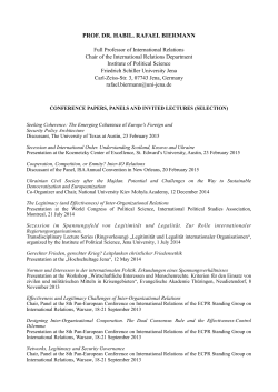 List of Conference Participations - Lehrstuhl Für Internationale