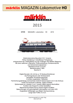 37578 märklin MAGAZIN - Lokomotive H0 2015 - mist72