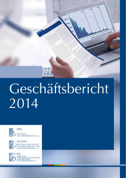 Geschäftsbericht 2014 - Deutsche Aktuarvereinigung e.V.