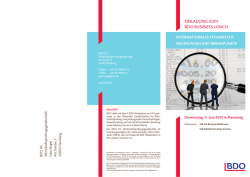 EINLADUNG ZUM BDO BUSINESS LUNCH