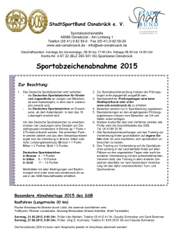 Terminplan Sportabzeichenabnahme 2015