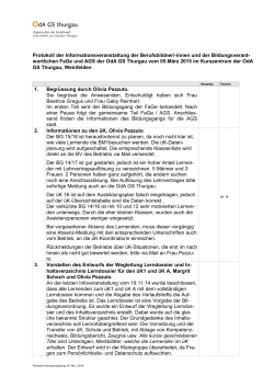 Protokoll Infoveranstaltung FaGe / AGS, 05.03.2015