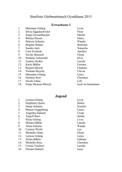 Startliste G&uuml;rbmattranch Gymkhana 2013