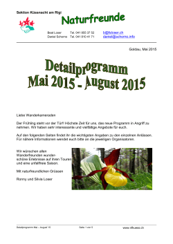 Detailprogramm Mai - August 2015