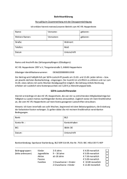 Beitrittserklärung SEPA-Lastschriftmandat