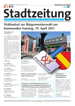 Stadtzeitung 2015 KW 16 - Stadt Neuenburg am Rhein