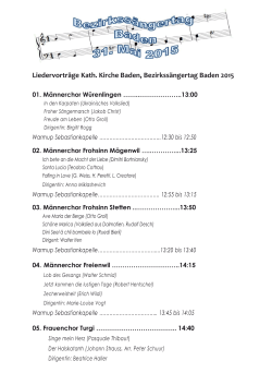 Liedervorträge Kath. Kirche Baden, Bezirkssängertag Baden 2015