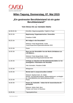 Wiler-Tagung, Donnerstag, 07. Mai 2015 „Ein gestresster
