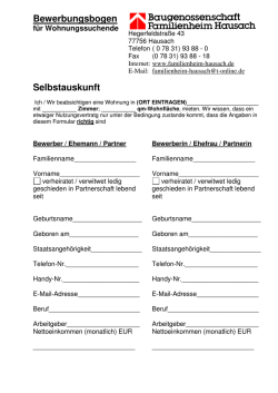 Mietbewerberbogen - Familienheim Hausach