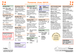 Angebote der Ev. Lukaskirchengemeinde Bonn für Juni 2015