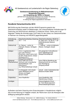 Rundbrief Zwischenfrüchte 2015